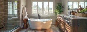 a modern bathroom with a sleek new bathtub in copperas cove.