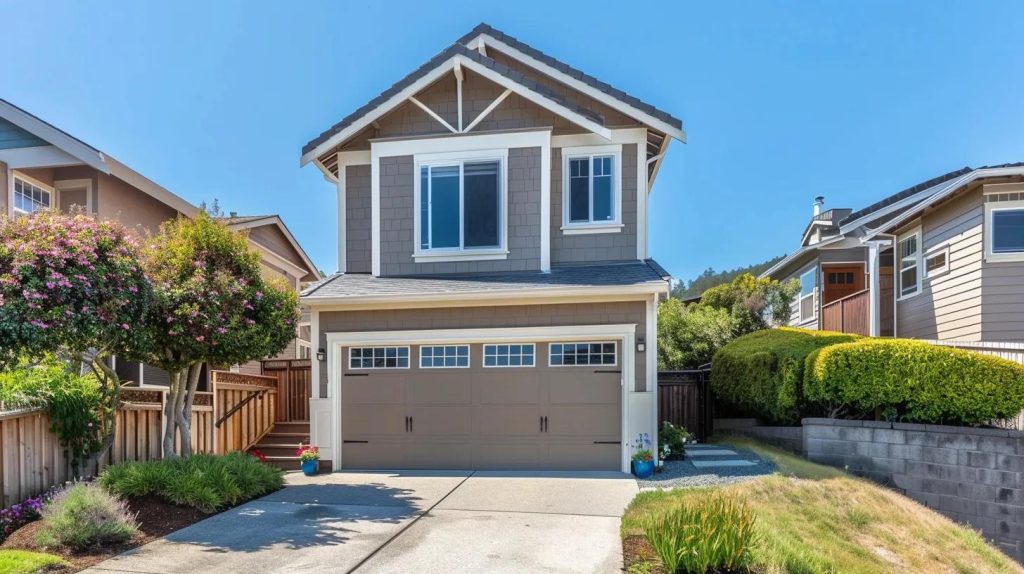 a well-maintained home with beautiful siding shining under the san francisco sun.